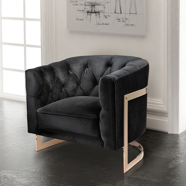 Black Velvet Arm Chair - 20 Inspirations of Velvet Tufted Accent Chairs