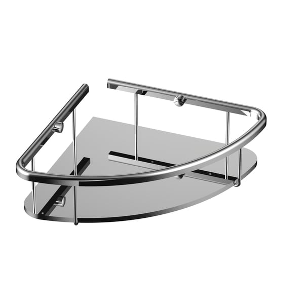 Eviva Shelfi Wall Mount Corner Gl Shelf With Brushed Nickel Eviva Shelfi Wall Mount Corner Gl Shelf With Brushed Nickel Hardware Finish