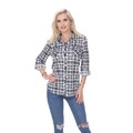 White Mark Oakley Plaid Top