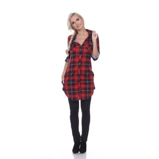 White Mark Piper Plaid Tunic