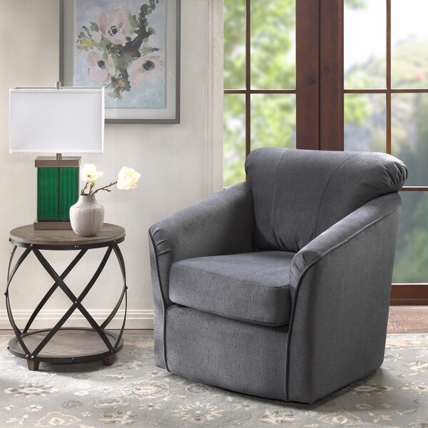 Madison Park Elgin Grey Swivel Chair Overstock 16340449