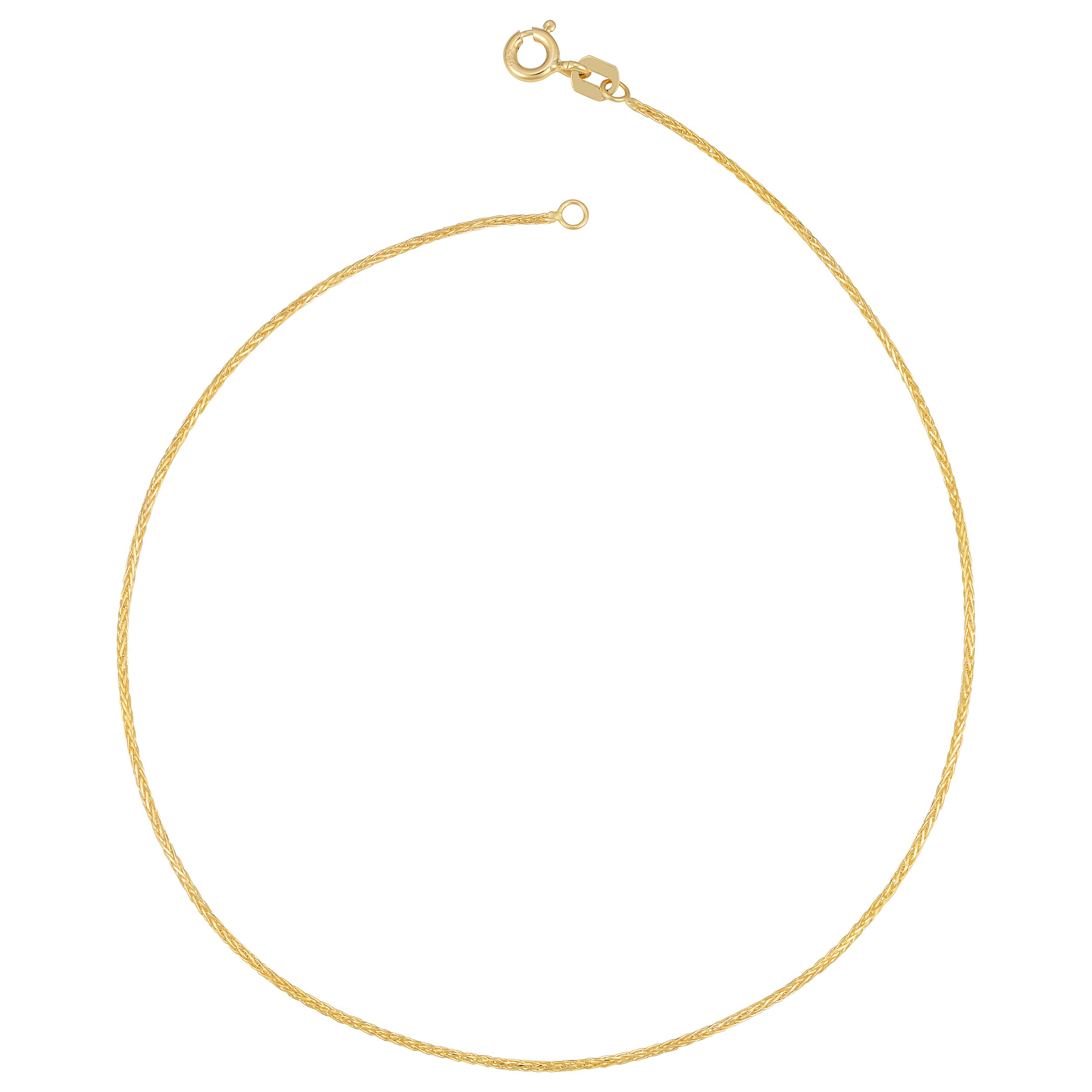 14K Gold 1.2mm Round Wheat Chain Anklet Jewelry 10 14K Gold 1.2mm Round Wheat Chain Anklet Jewelry 10