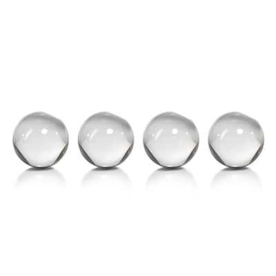"Jacy" 2.75" Diameter Crystal Glass Decorative Object, Ball Shaped (Set of 4)