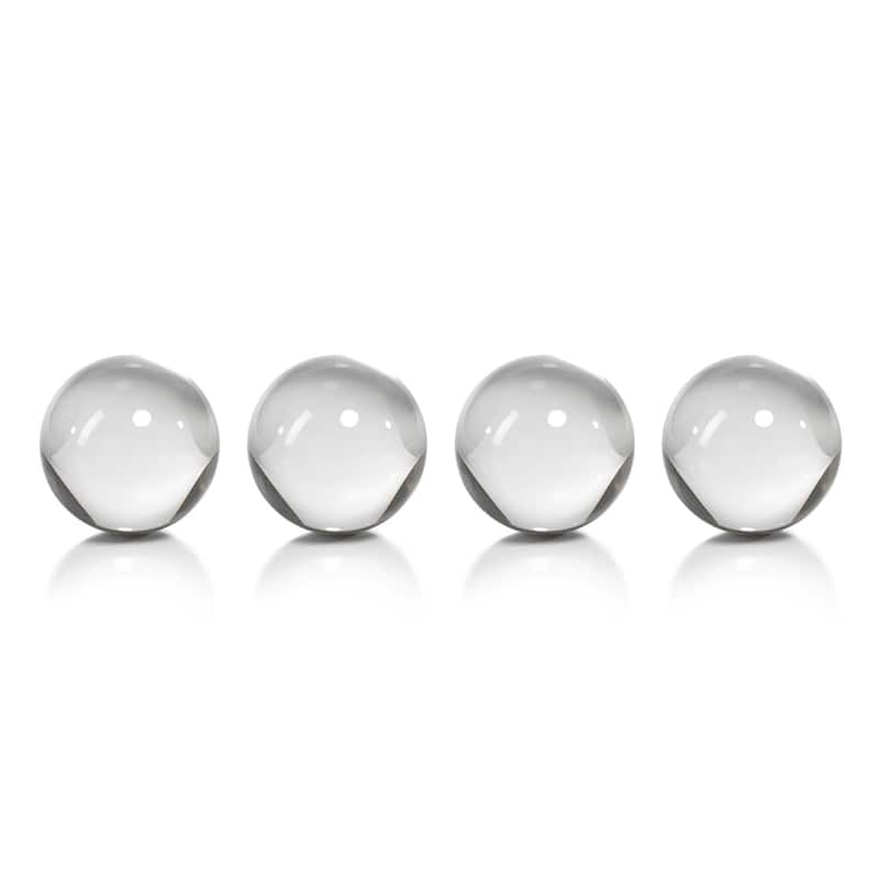 "Jacy" 2.75" Diameter Crystal Glass Decorative Object, Ball Shaped (Set of 4)