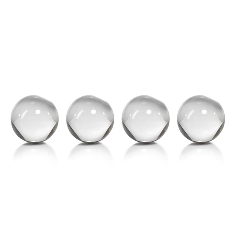 "Jacy" 2.75" Diameter Crystal Glass Decorative Object, Ball Shaped (Set of 4)