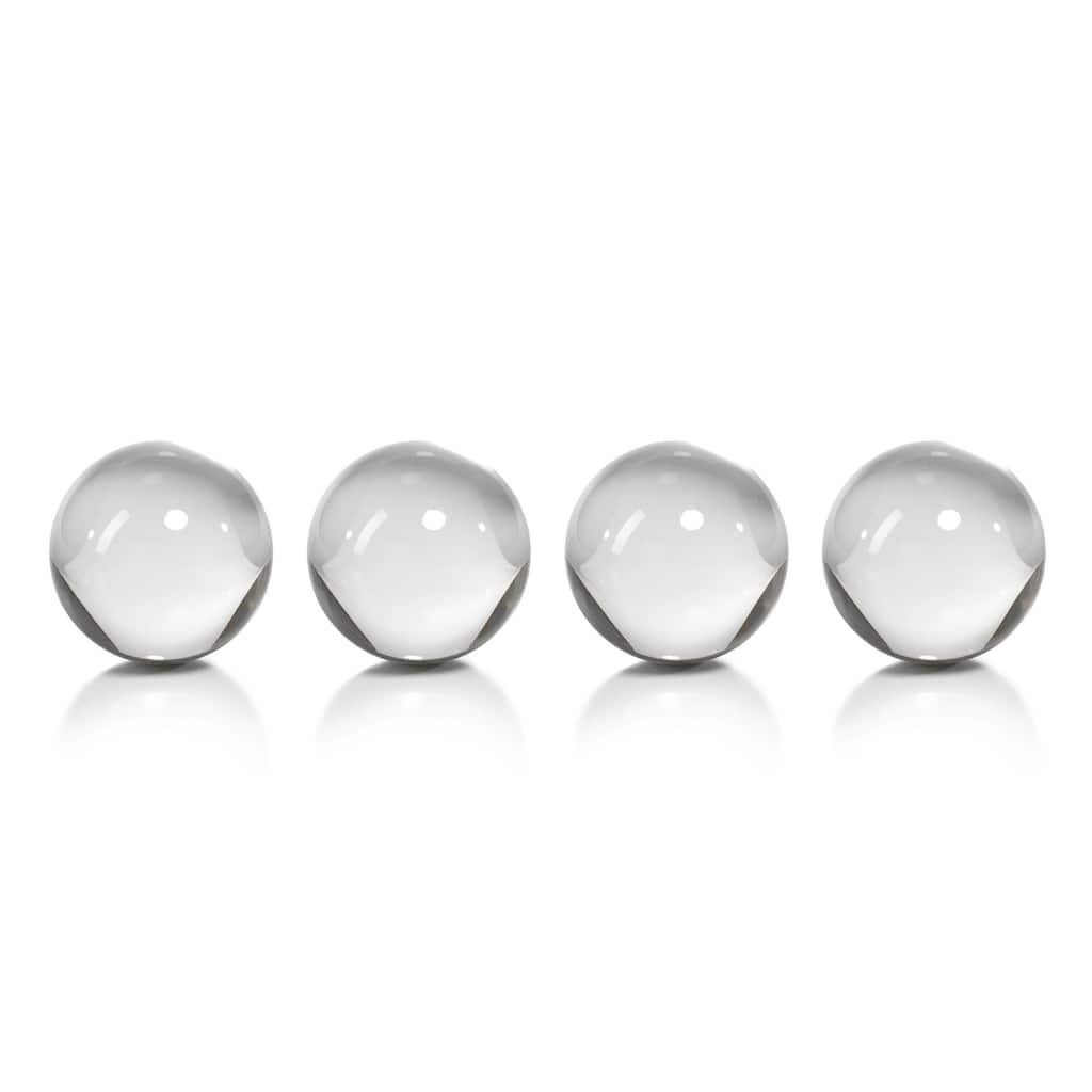 "Jacy" 2.75" Diameter Crystal Glass Decorative Object, Ball Shaped (Set of 4)