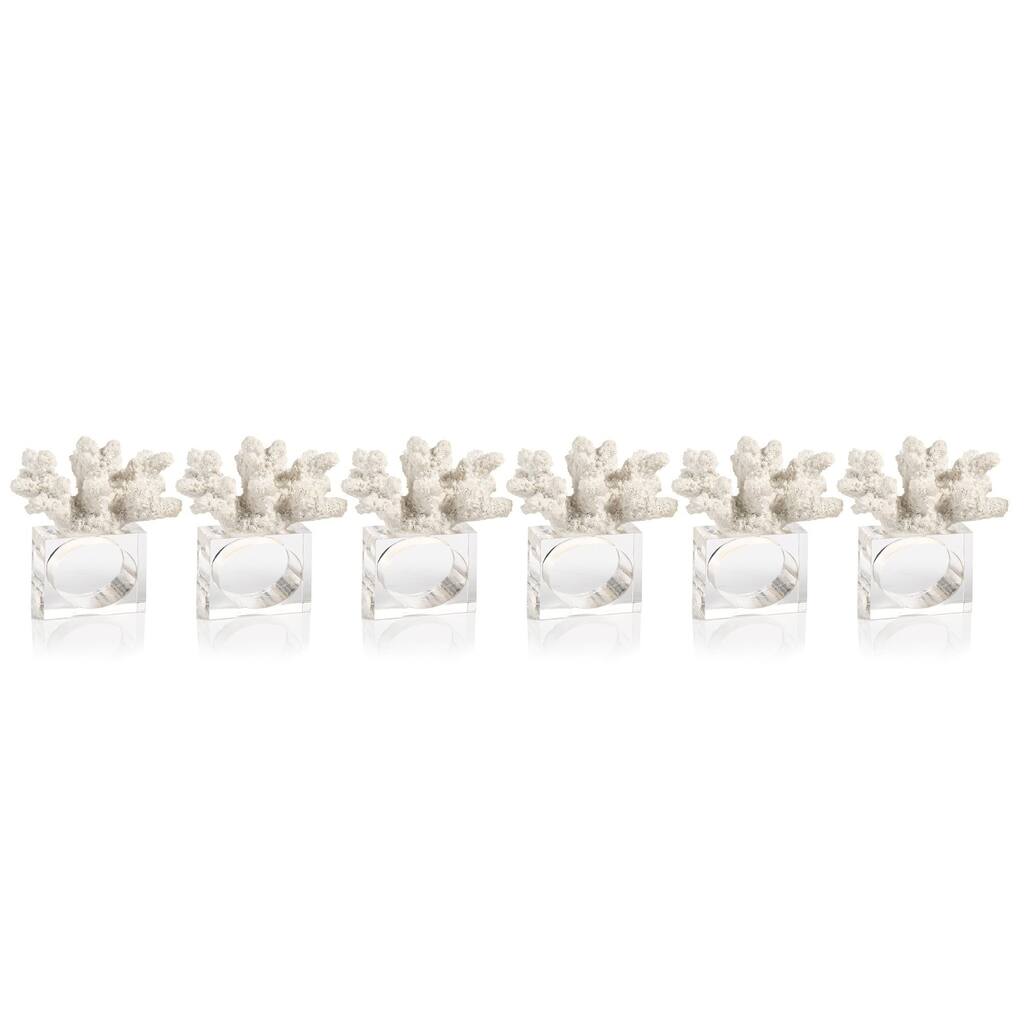 "Minka" Coral Napkin Ring Holder (Set of 6)
