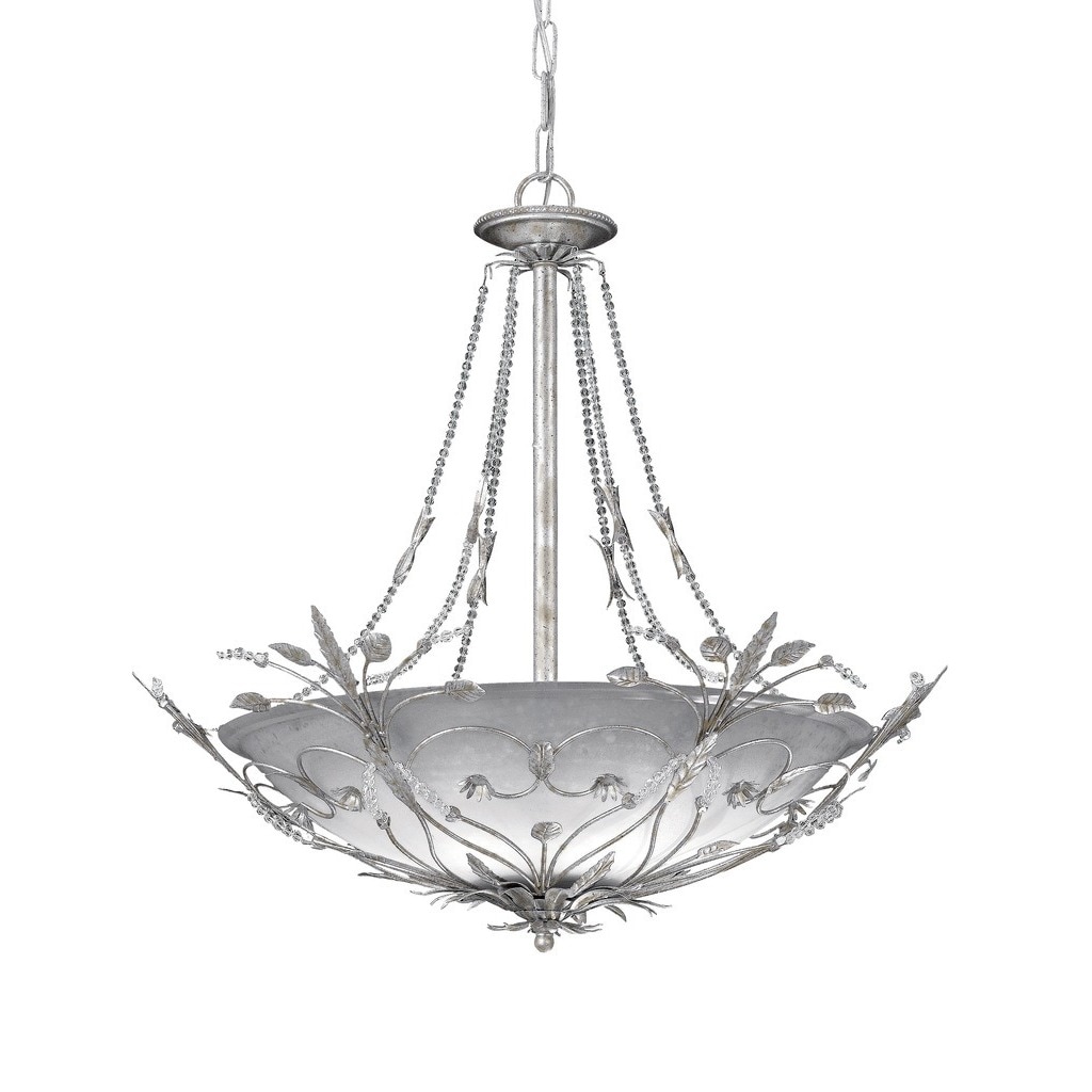 Crystorama Primrose Collection 6-light Silver Leaf/Crystal Chandelier - Chandeliers For Bedrooms by Overstock.com