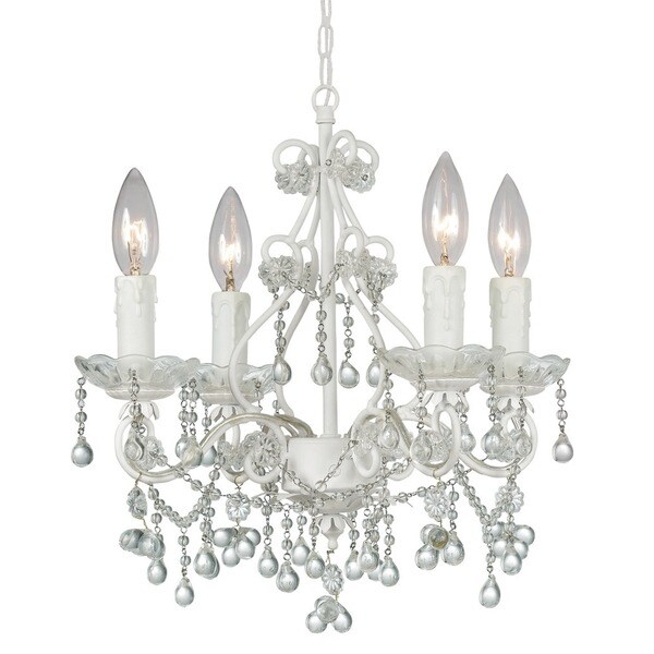 Shop Paris Market 4light Wet White/Murano Crystal Mini Chandelier On