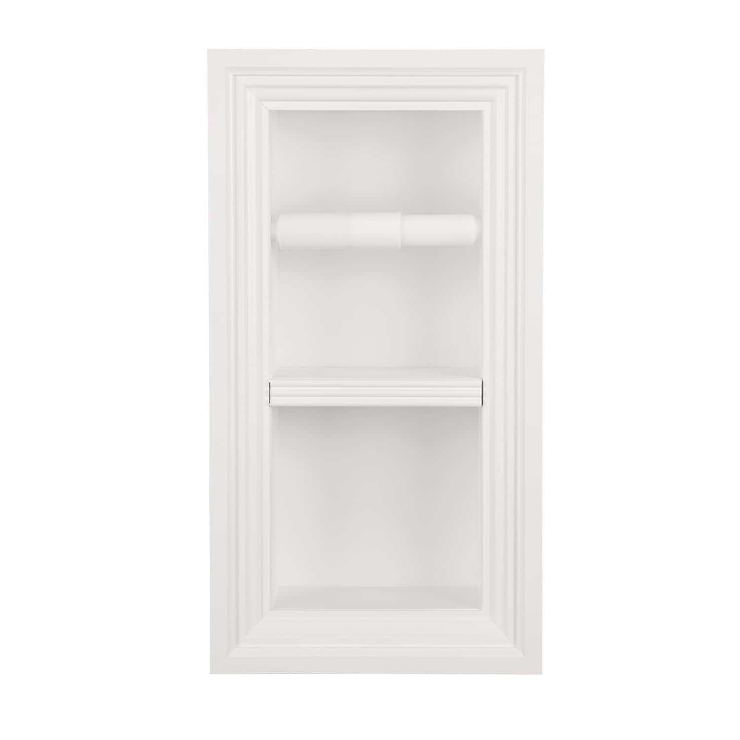 Highlands-19 Solid Wood Recessed in wall Double Toilet Paper holder with  cabinet - 14 x 16.25