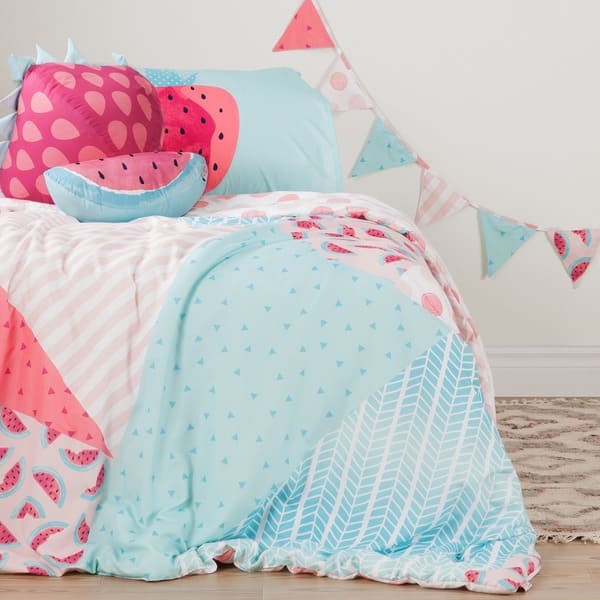 Shop Dreamit Pink And Turquoise Watermelons And Dots Twin 5 Piece