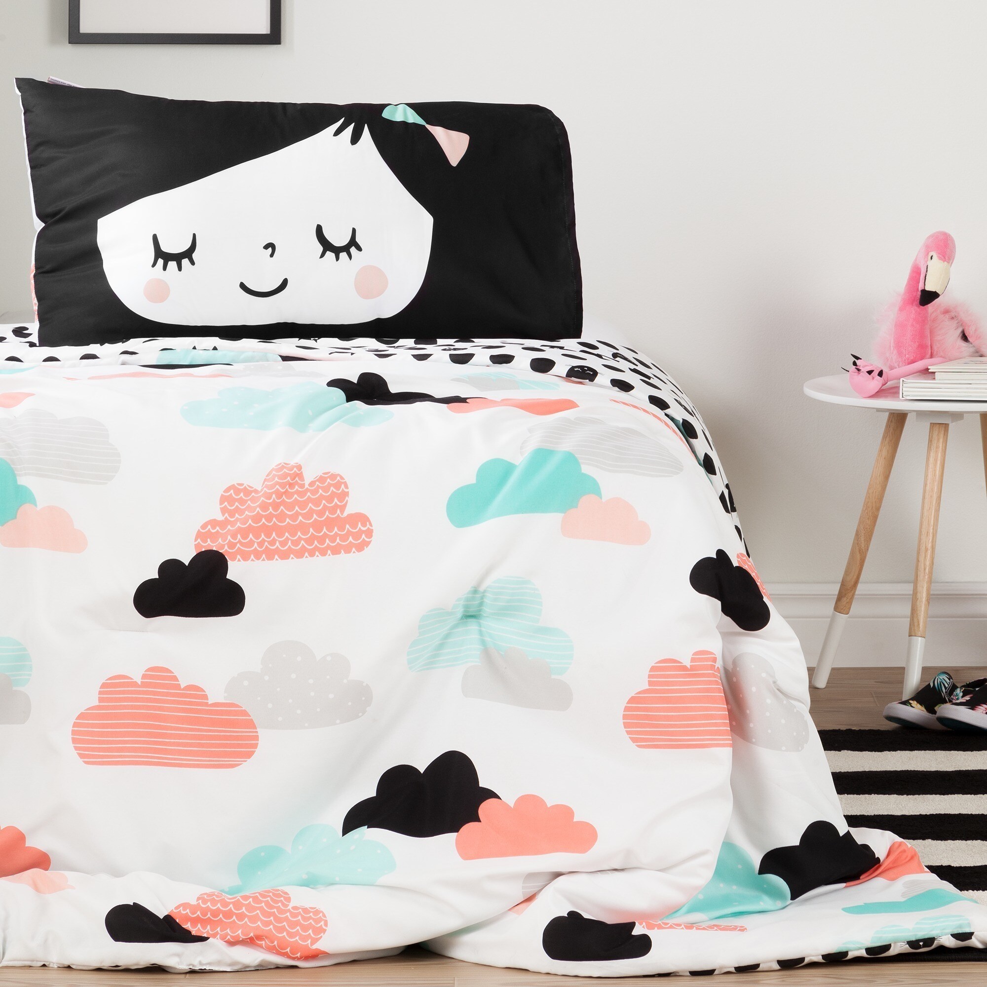 Shop Dreamit Black And White Night Garden Reversible Twin 2 Piece