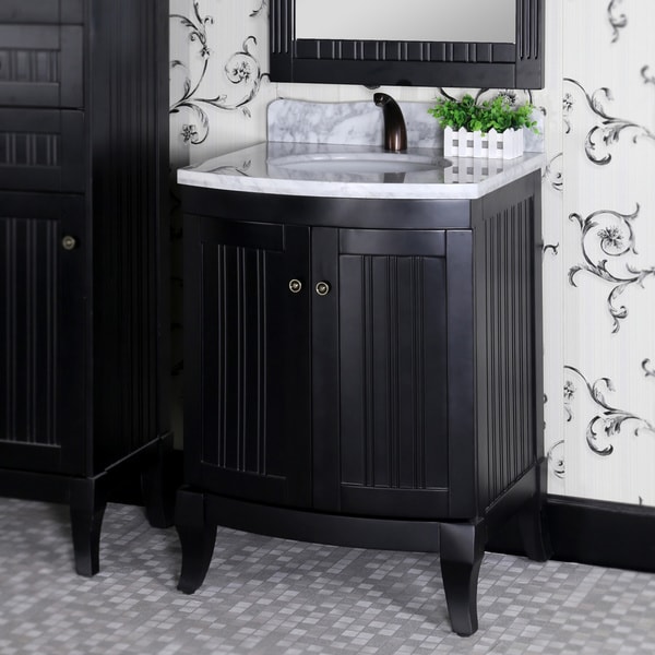 Shop Infurniture Country-style Black Wood 27-inch Carrara ...