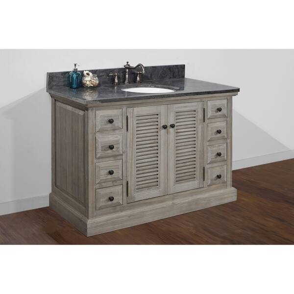 Shop Infurniture Rustic Style Distressed Wood 48 Inch Single Sink