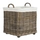 preview thumbnail 6 of 9, SAFAVIEH Amari Rattan Square Baskets With Wheels (Set Of 2) - 23.6" x 23.6" x 21.6"