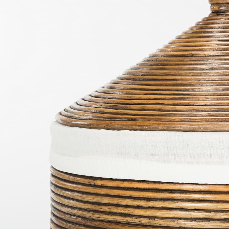SAFAVIEH Wellington Rattan Honey Storage Hamper With Liner - 19.5" x 19.5" x 33.1"