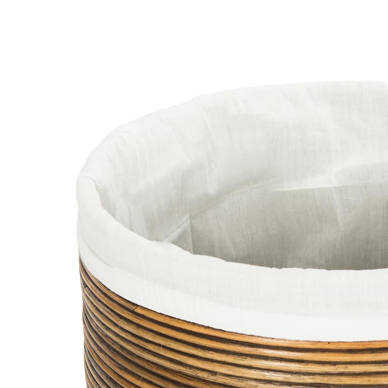 SAFAVIEH Wellington Rattan Honey Storage Hamper With Liner - 19.5" x 19.5" x 33.1"