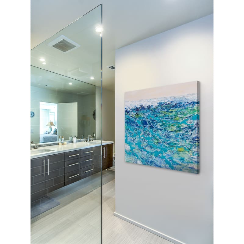 'Ocean 3' Painting Print on Wrapped Canvas - Multi-Color