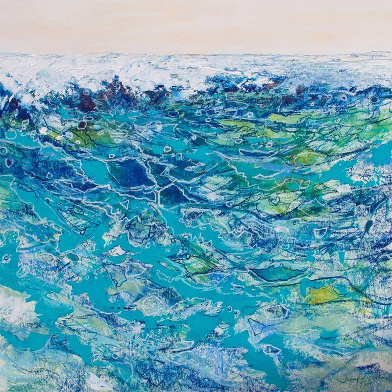 'Ocean 3' Painting Print on Wrapped Canvas - Multi-Color