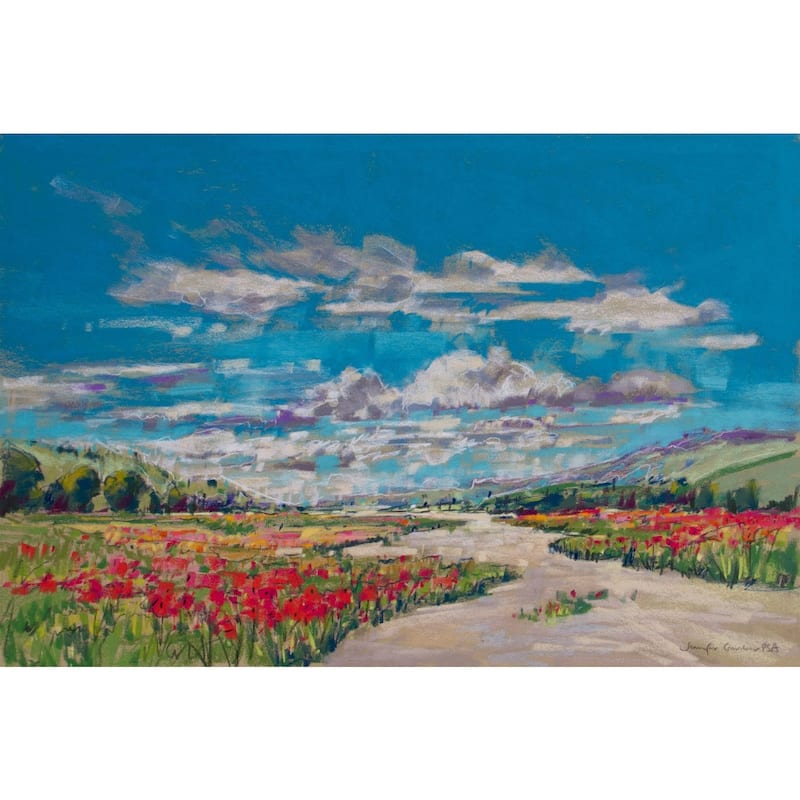 'Poppy Path V' Painting Print on Wrapped Canvas - Multi-Color