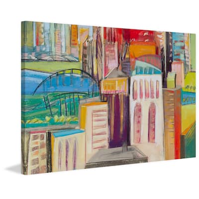 'Three Bridges' Painting Print on Wrapped Canvas - Multi-Color