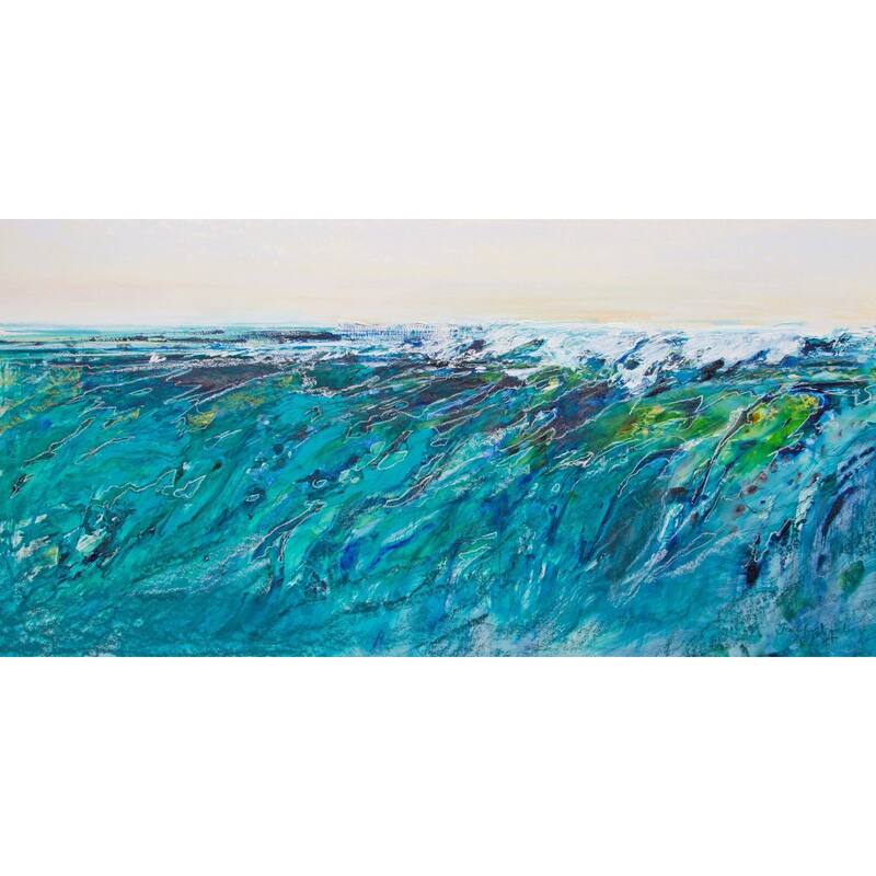 'Wave 7' Painting Print on Wrapped Canvas - Multi-Color