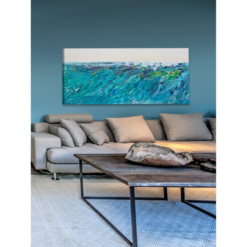 'Wave 7' Painting Print on Wrapped Canvas - Multi-Color