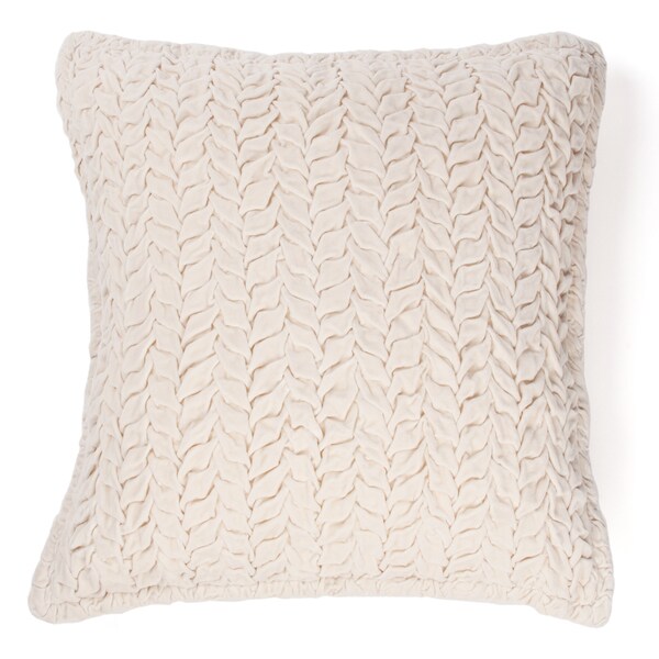 Allie Ivory Cotton Velvet Decorative Throw Pillow