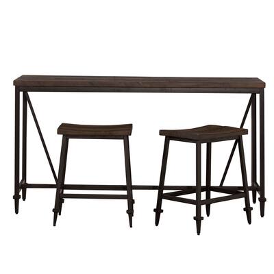 Hillsdale Furniture Trevino Distressed Walnut Finish Wood Counter Height Table (3-piece Set)