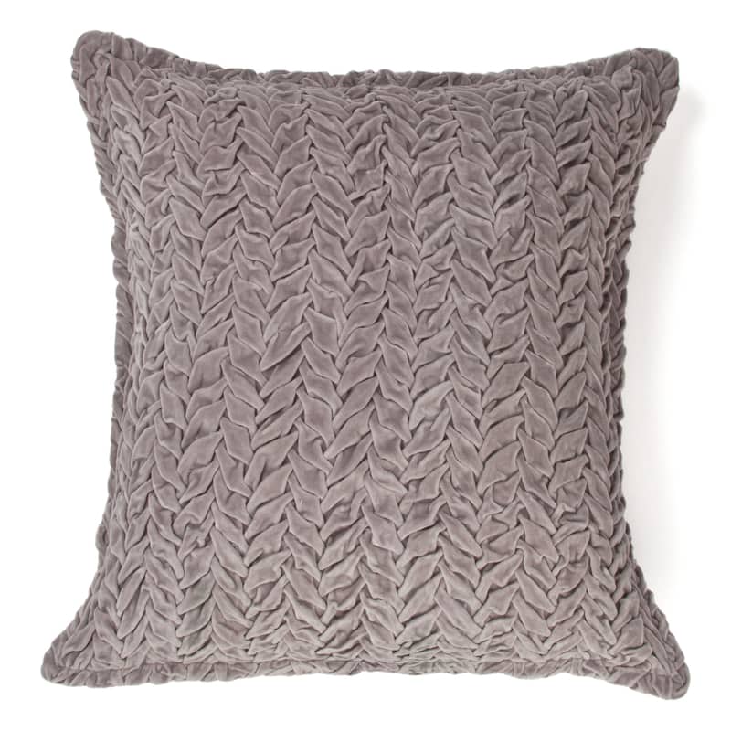 Cottage Home Allie Grey Khaki Light Blue Cotton Decorative Throw Pillow