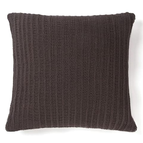 Cottage Home Sammy Grey Cotton 20-inch Knitted Decorative Pillow