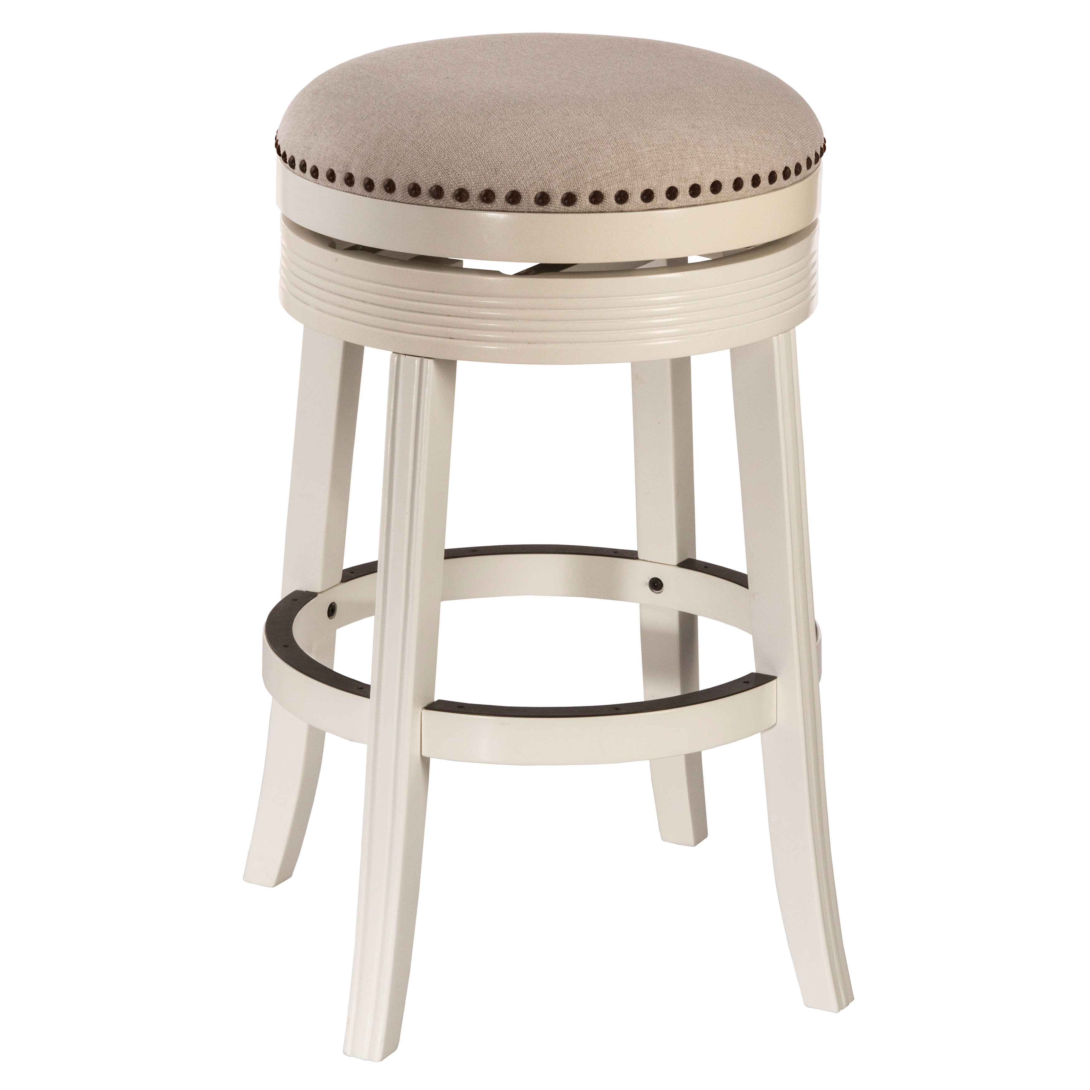 Shop Hillsdale Furniture Tillman White Finished Wood Backless Swivel