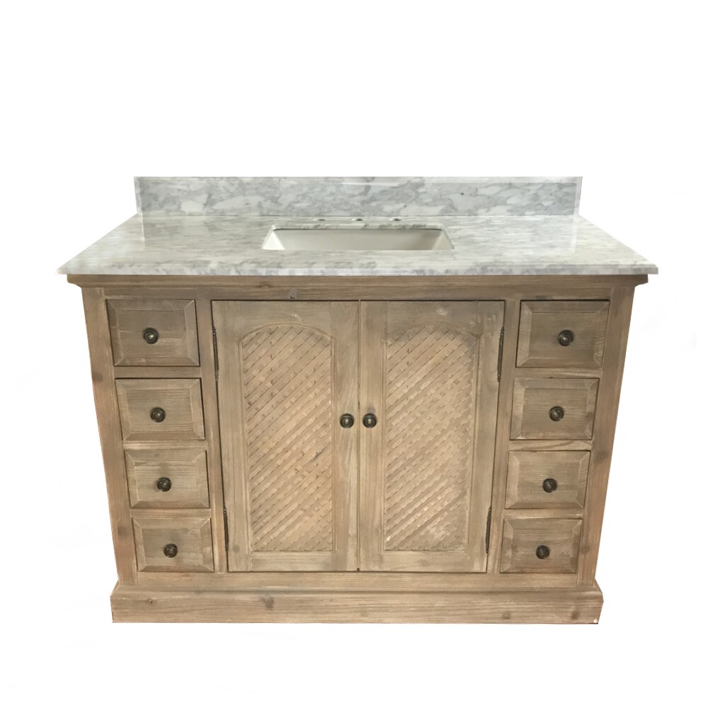 Shop Rustic 48inch Single Sink Bathroom Vanity in Driftwood Finish
