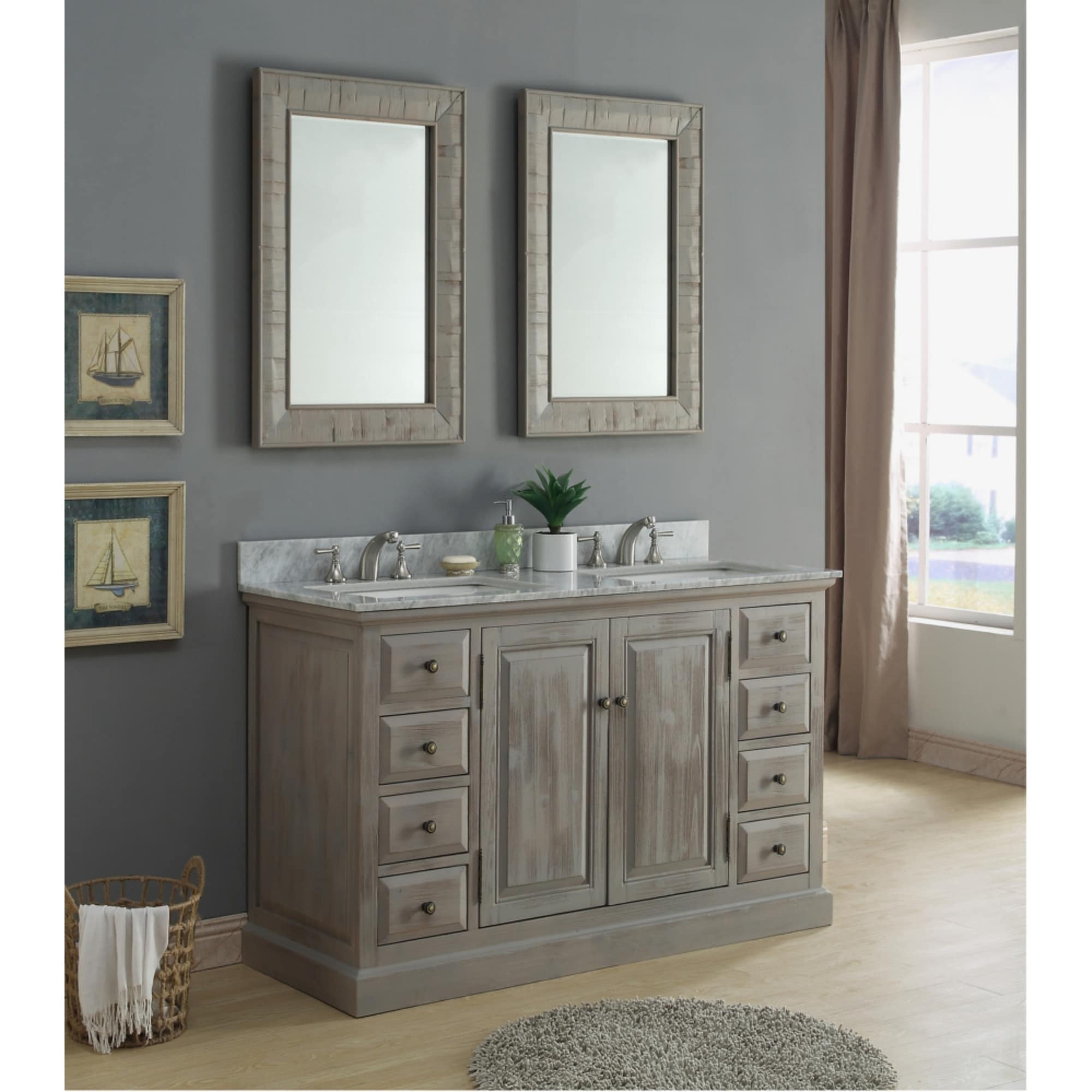 Carrera White Mable Top 60 Inch Single Sink Bathroom Vanity Overstock 16342014