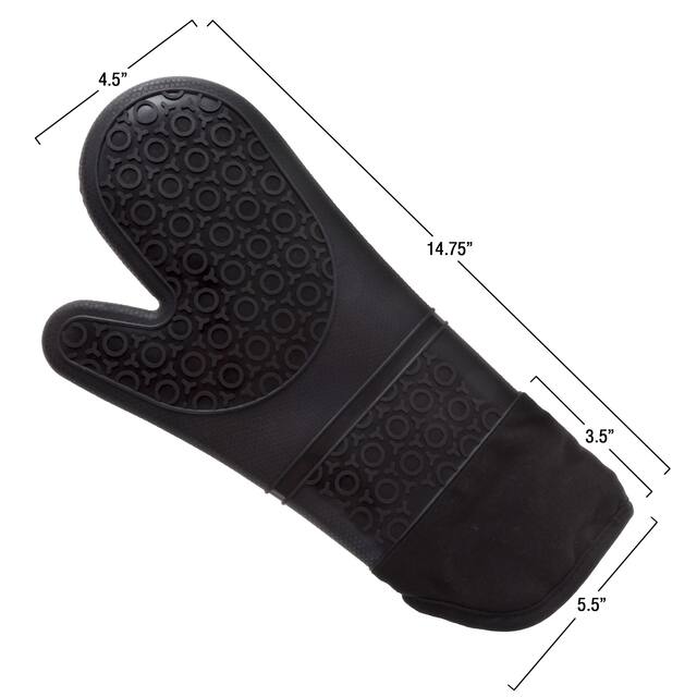 Windsor Home Silicone Oven Mitts with Quilted Lining and 2-sided Textured Grip