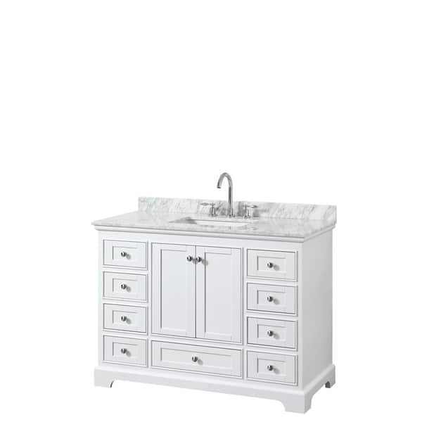 Wyndham Collection 48 Single Bathroom Vanity In White No Countertop No Sink And No Mirror Overstock 16342206