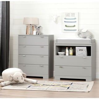 South Shore Reevo Changing Table and 4-Drawer Chest Set