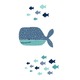 preview thumbnail 3 of 6, South Shore Savannah Espresso and Blue Changing table with Little Whale Wall Decals