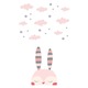 preview thumbnail 7 of 6, South Shore Savannah Pure White and Pink Changing Table with Doudou the rabbit Wall Decals