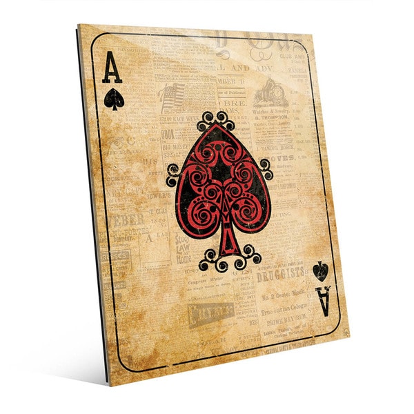 Vintage Ace Red Playing Card Wall Art Glass Print. Opens flyout.