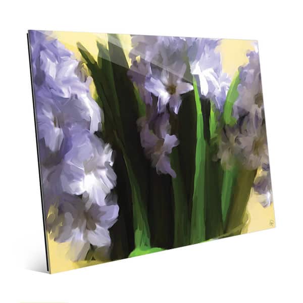 Purple Vase of Hyacinth Flowers Wall Art on Glass - Overstock - 16342904
