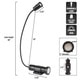 preview thumbnail 2 of 4, Magnetic Lamp, CREE LED Work Light With 550 Lumen, Two Magnet Bases and Flexible Gooseneck By Stalwart (Black)