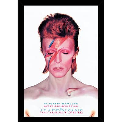 David Bowie - Aladdin Sane Poster in a Black Poster Frame (24x36)