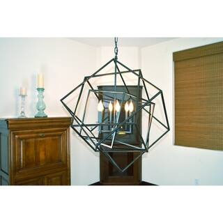 Y-Decor Electrified 6 Light Chandelier in Black - Chandeliers For Bedrooms by Overstock.com
