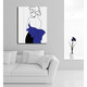 preview thumbnail 2 of 0, Big Indigo Bow Wall Art Print on Wood