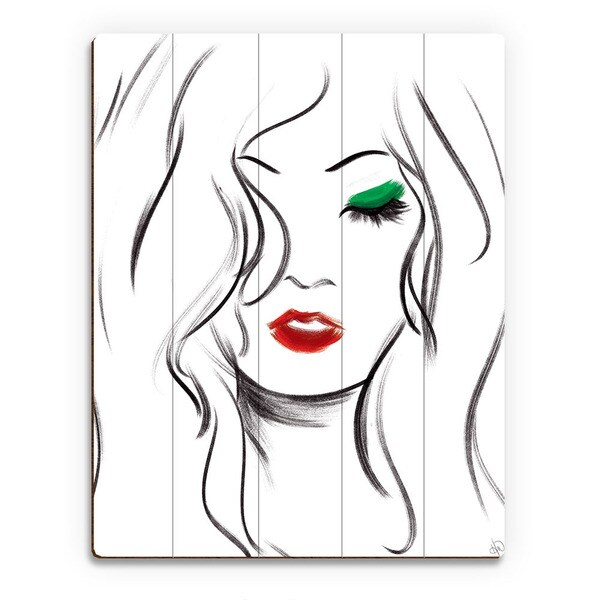 Auburn and Emerald Woman Wall Art Print on Wood
