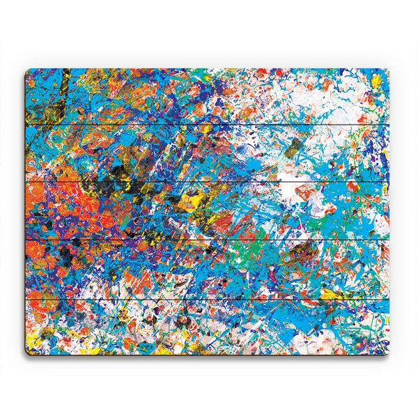 Mock Cerulean Abstract Wall Art Print on Wood