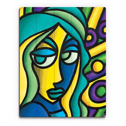 Colorful Thoughts Woman Wall Art Print on Wood