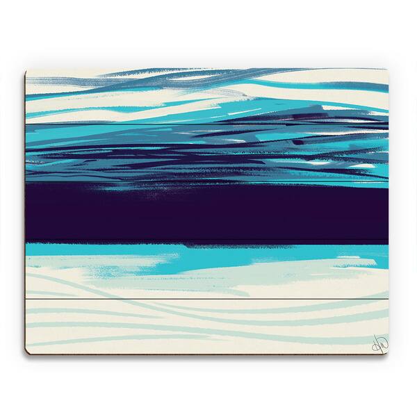 Cyan Abyss Abstract Painting Wall Art on Wood Bed Bath & Beyond