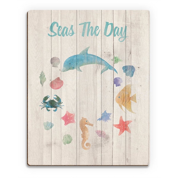 Seas the Day Child's Nautical Wall Art on Wood